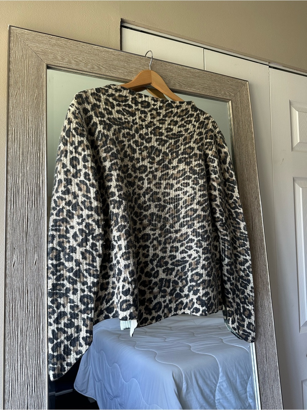 Generation Love Revolve Cheetah Print Wool Cashmere Blend Mockneck Sweater Large